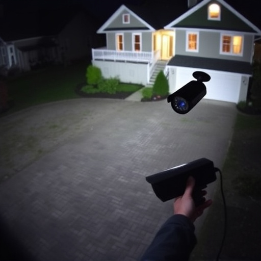 night vision security camera watching driveway