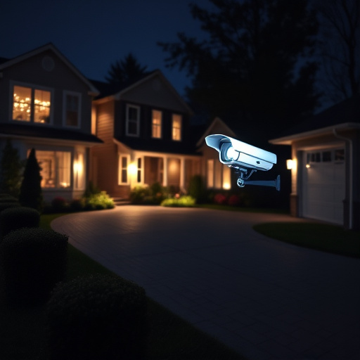 night vision security camera watching driveway