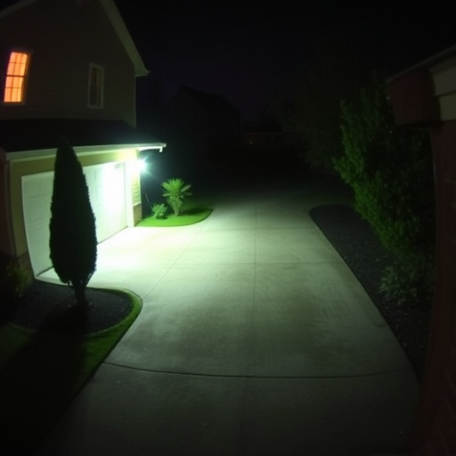 night vision security camera watching driveway