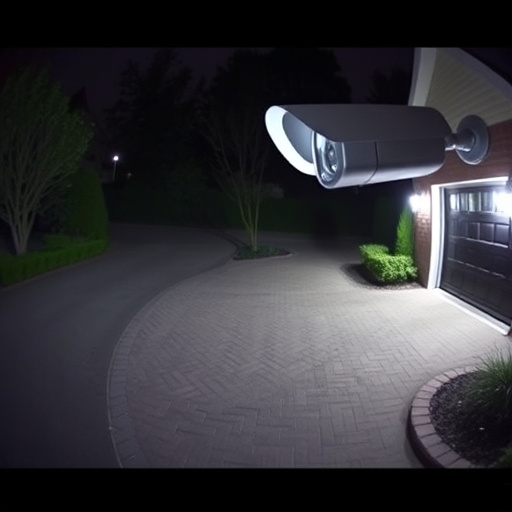 night vision security camera watching driveway