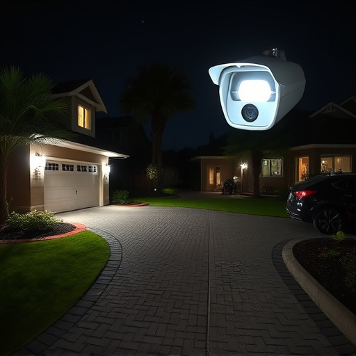 night vision security camera watching driveway