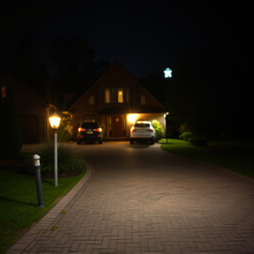 night vision security camera watching driveway