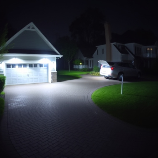 night vision security camera watching driveway