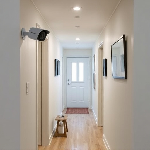 security camera in budget guesthouse hallway