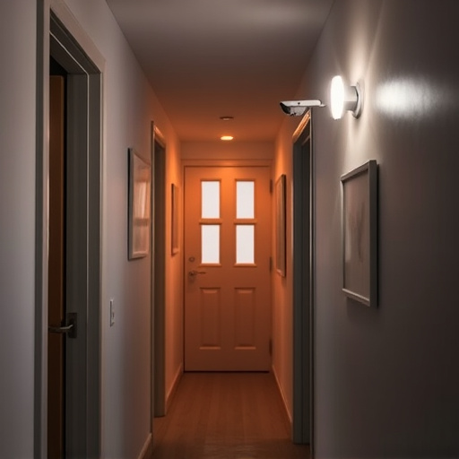 security camera in budget guesthouse hallway