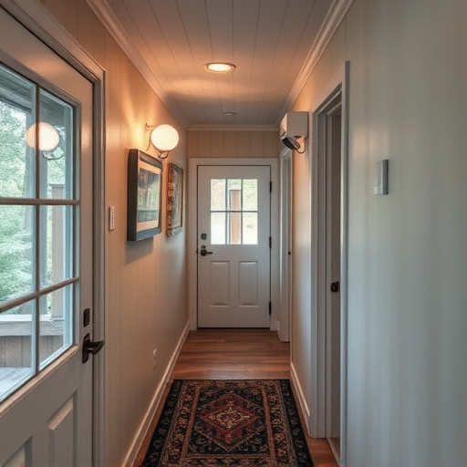 security camera in budget guesthouse hallway