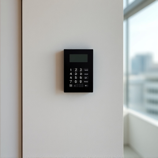 security keypad on modern apartment wall