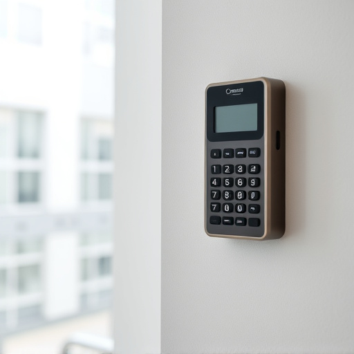 security keypad on modern apartment wall