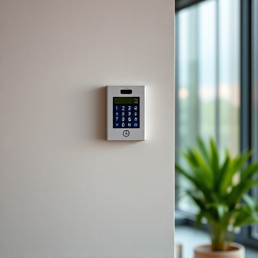 security keypad on modern apartment wall