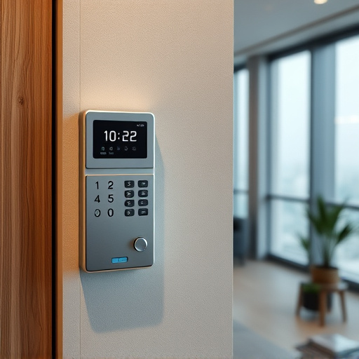 security keypad on modern apartment wall