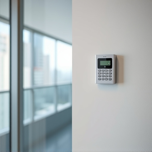 security keypad on modern apartment wall