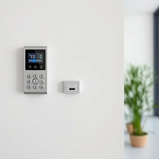 security keypad on modern apartment wall