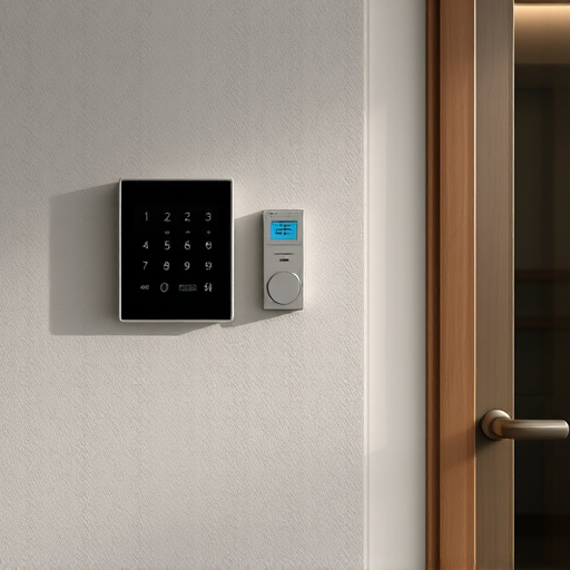 security keypad on modern apartment wall