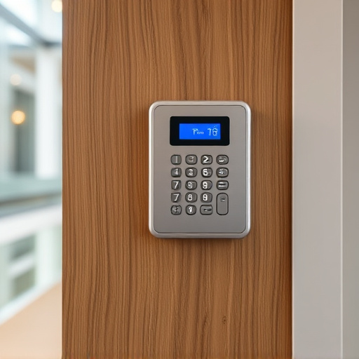 security keypad on modern apartment wall