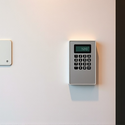 security keypad on modern apartment wall