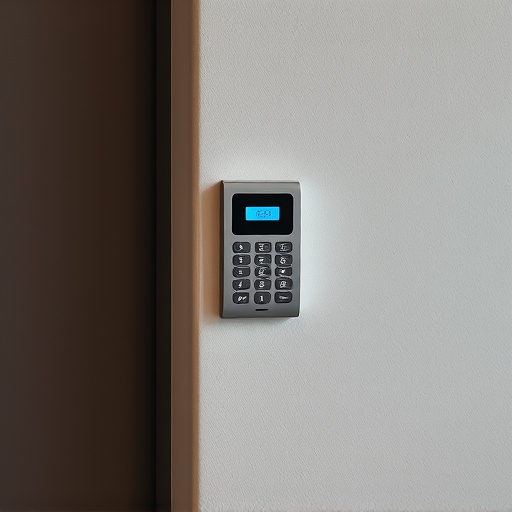 security keypad on modern apartment wall