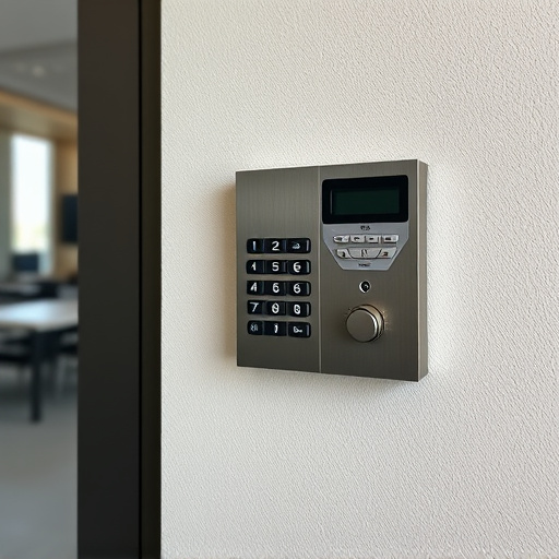 security keypad on modern apartment wall