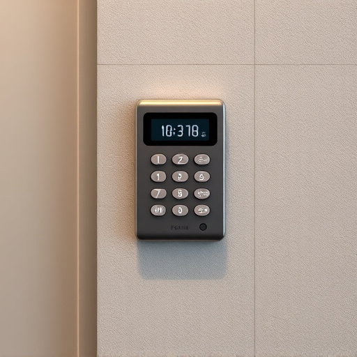 security keypad on modern apartment wall