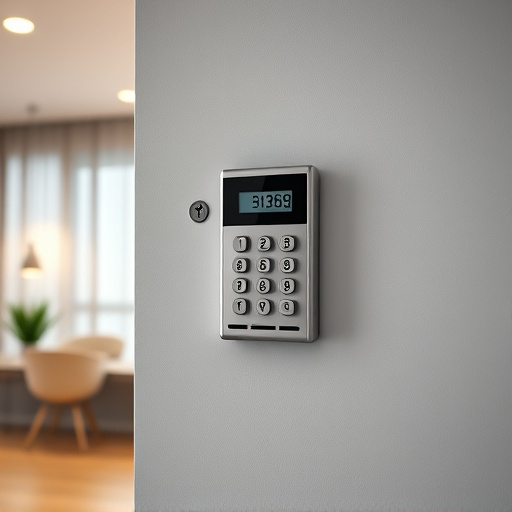 security keypad on modern apartment wall