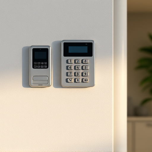 security keypad on modern apartment wall