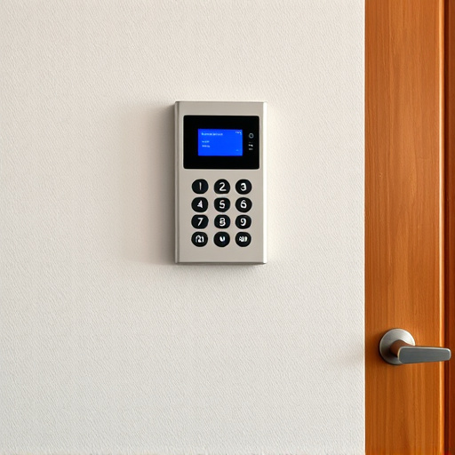 security keypad on modern apartment wall