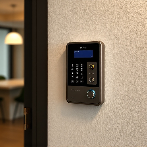 security keypad on modern apartment wall
