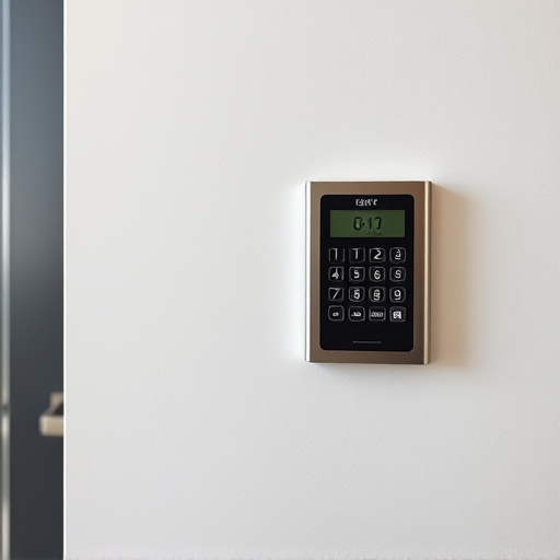 security keypad on modern apartment wall
