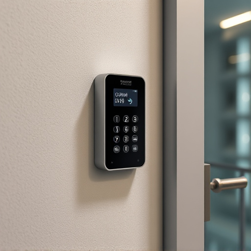 security keypad on modern apartment wall