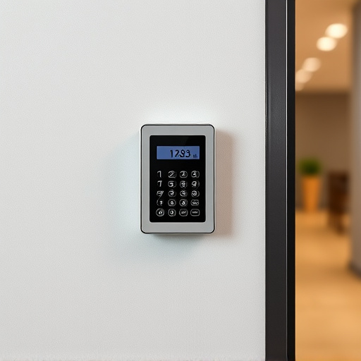 security keypad on modern apartment wall