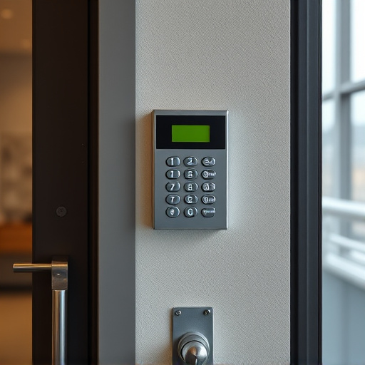 security keypad on modern apartment wall