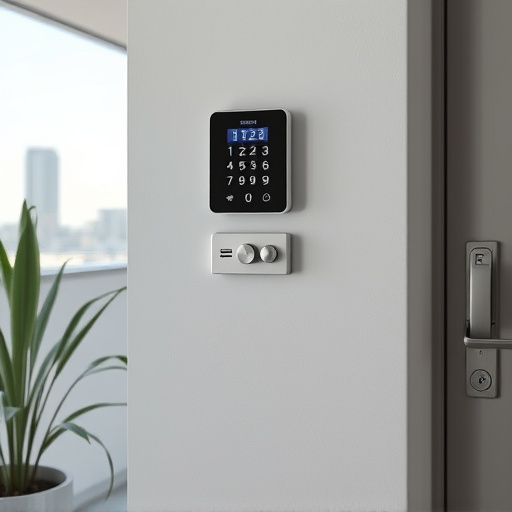 security keypad on modern apartment wall