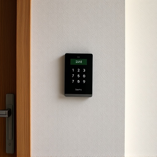 security keypad on modern apartment wall
