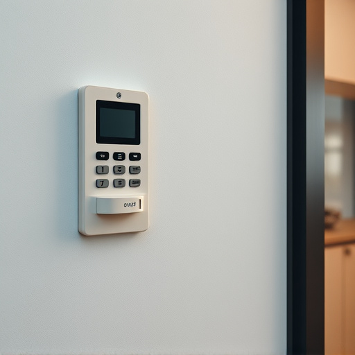 security keypad on modern apartment wall