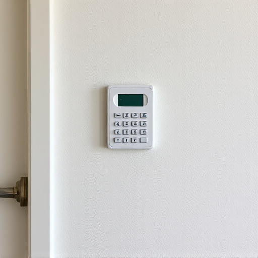 security keypad on modern apartment wall