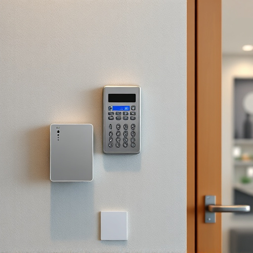 security keypad on modern apartment wall