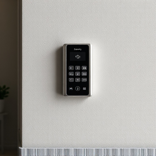security keypad on modern apartment wall