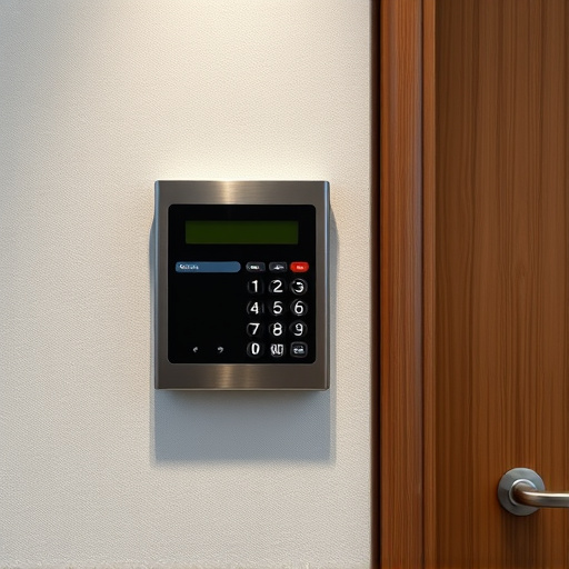 security keypad on modern apartment wall