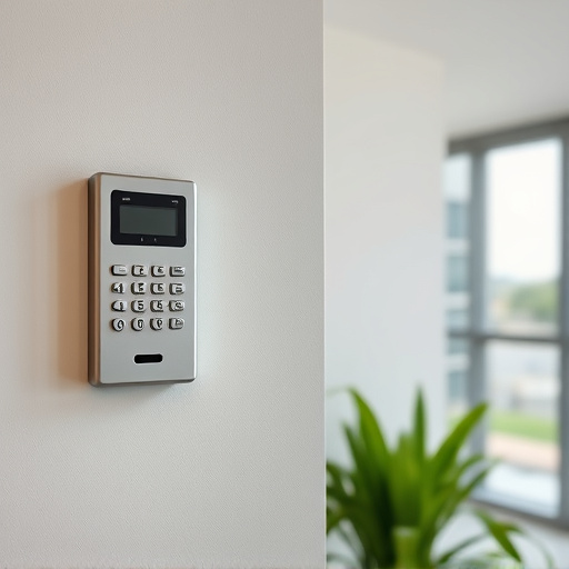 security keypad on modern apartment wall