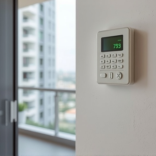 security keypad on modern apartment wall