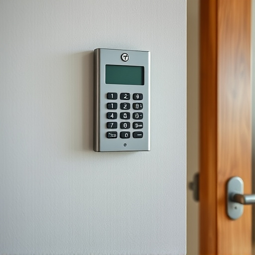 security keypad on modern apartment wall
