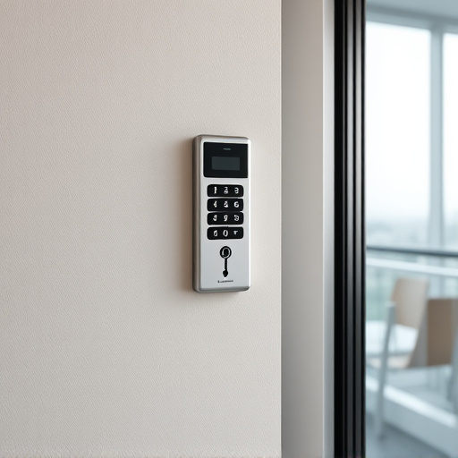 security keypad on modern apartment wall
