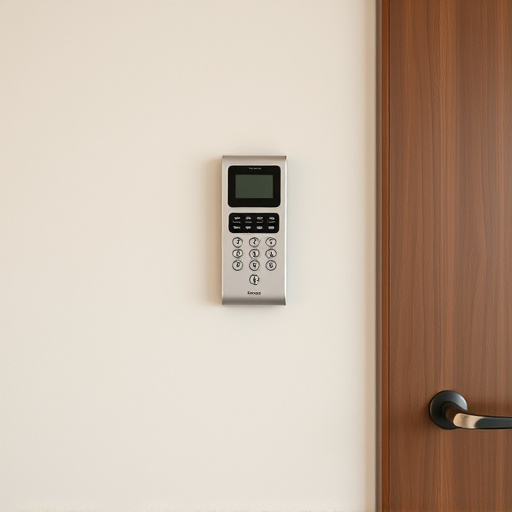 security keypad on modern apartment wall