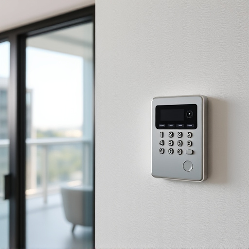 security keypad on modern apartment wall