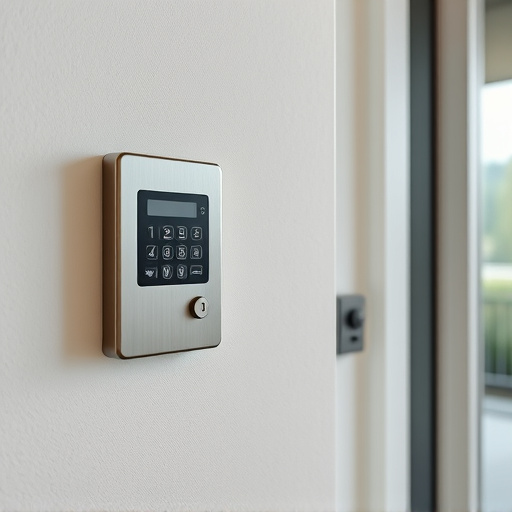 security keypad on modern apartment wall