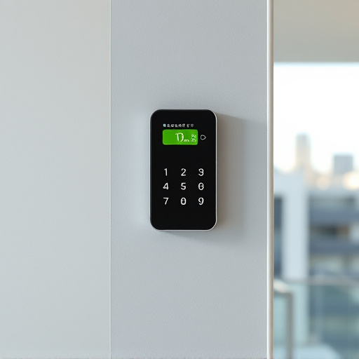 security keypad on modern apartment wall