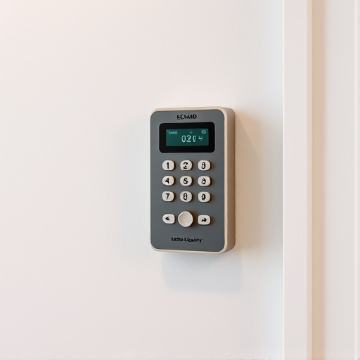 security keypad on modern apartment wall