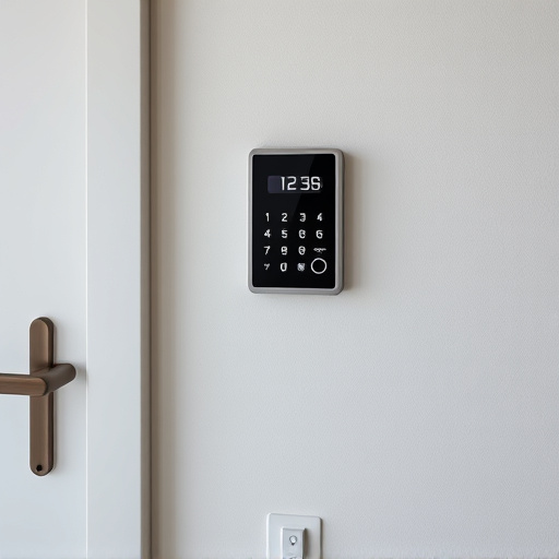 security keypad on modern apartment wall