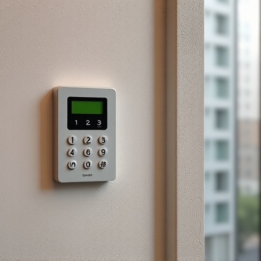 security keypad on modern apartment wall