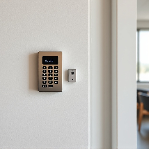 security keypad on modern apartment wall