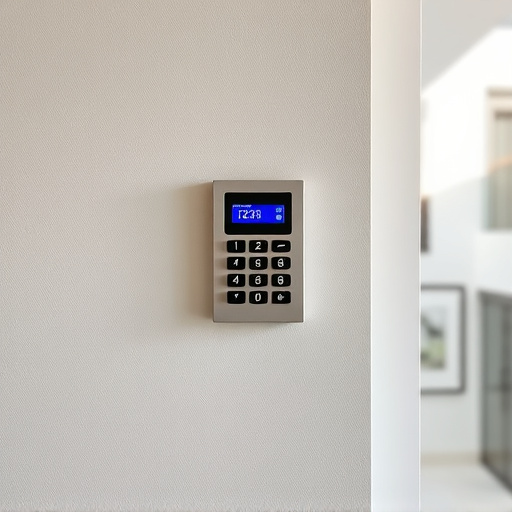 security keypad on modern apartment wall